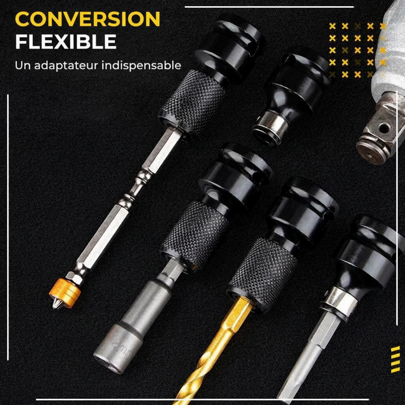 🔧 Adaptateur de Douille 1/2" vers 1/4" Hex — Changement Rapide, Résistant aux Chocs & Acier Cr-Mo ✨