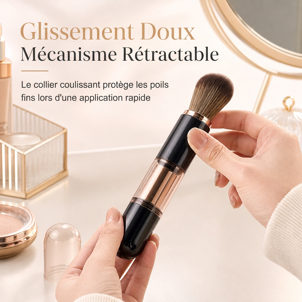 💄 OFFRE LIMITÉE : -50% ! 🪞 Ensemble de 5 brosses à maquillage rétractables et portables – Capsule de maquillage de voyage, poils synthétiques doux, outil compact pour retouches 👜
