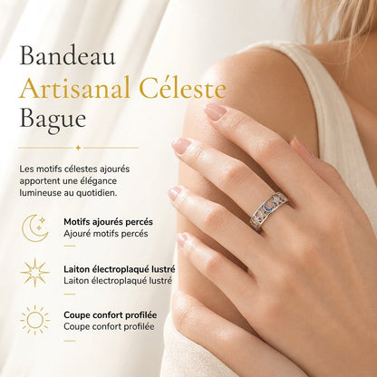 💎Bague ajourée Femme Céleste Soleil Lune et Étoiles