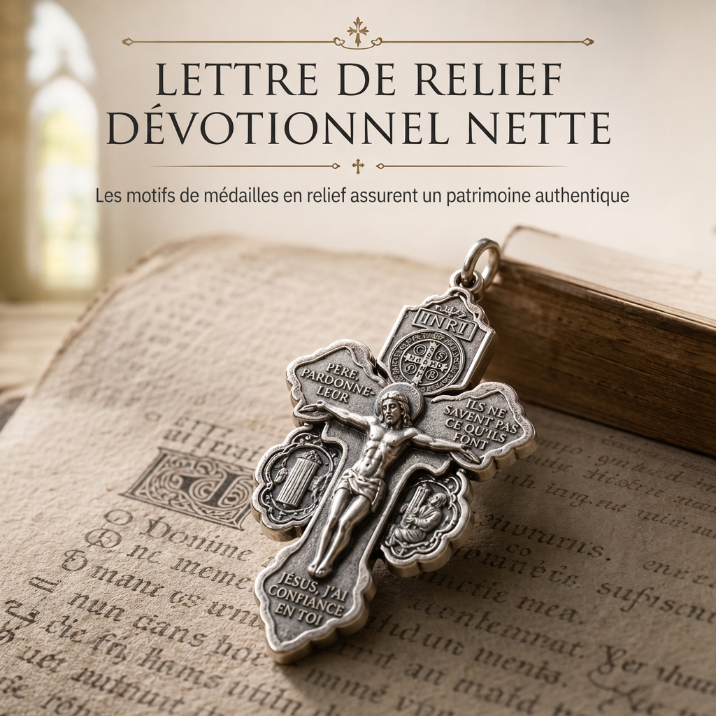 ✝️ Crucifix de Pardon en alliage de zinc avec médailles de Saint Benoît, breloque religieuse pour la création de bijoux