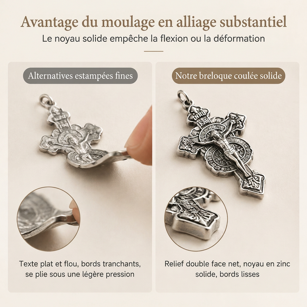 ✝️ Crucifix de Pardon en alliage de zinc avec médailles de Saint Benoît, breloque religieuse pour la création de bijoux