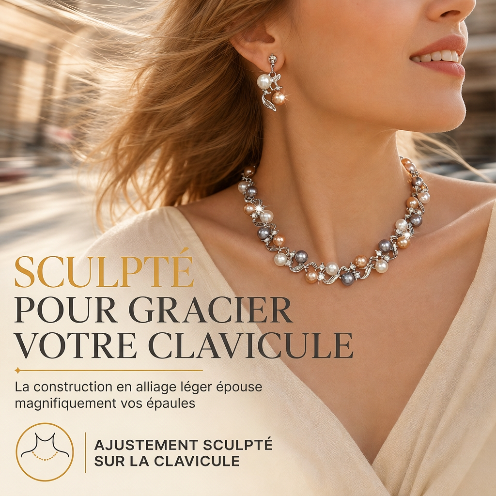 🌸 OFFRE LIMITÉE : -50% ! ✨ Ensemble de bijoux floraux vintage – Perle et cristal, élégant, éclat durable 💫