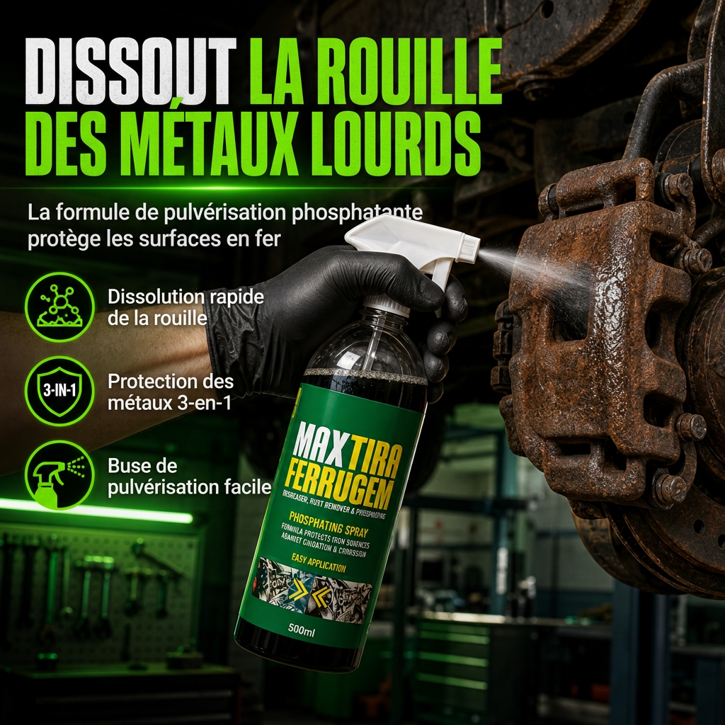 ⏳ Offre spéciale à durée limitée ⏰ Détartrant et agent de phosphatage 3-en-1 — Dégraisse, élimine et prévient la rouille 💨