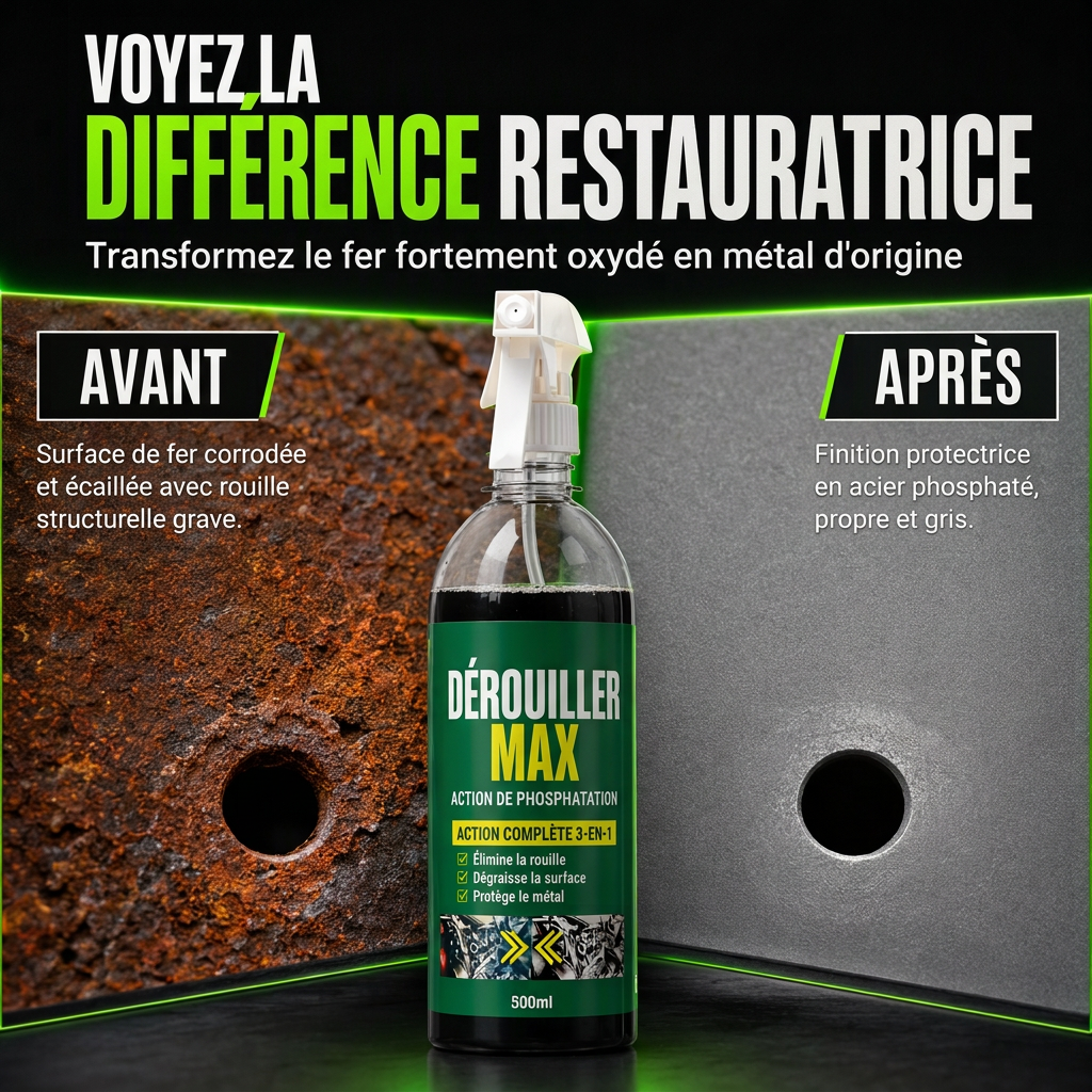⏳ Offre spéciale à durée limitée ⏰ Détartrant et agent de phosphatage 3-en-1 — Dégraisse, élimine et prévient la rouille 💨
