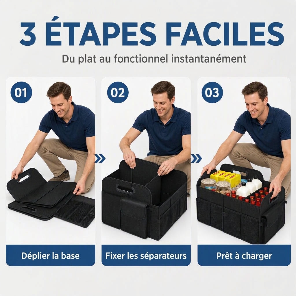 ⏳🔥 -50 % POUR UNE DURÉE LIMITÉE ! ⏰🚗 Organisateur de coffre de voiture pliable, étanche et de grande contenance – Boîte de rangement pliable pour SUV et berline 🧳✨