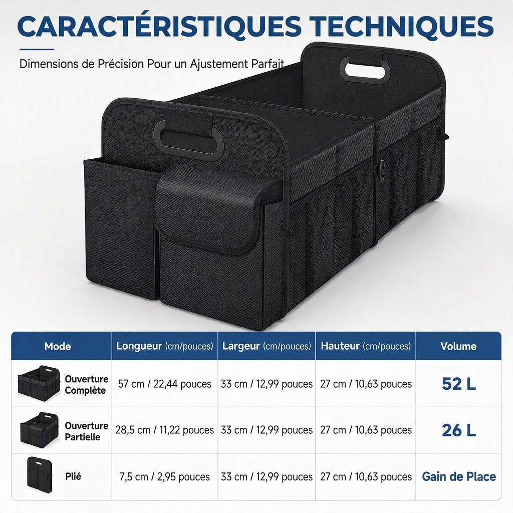 ⏳🔥 -50 % POUR UNE DURÉE LIMITÉE ! ⏰🚗 Organisateur de coffre de voiture pliable, étanche et de grande contenance – Boîte de rangement pliable pour SUV et berline 🧳✨