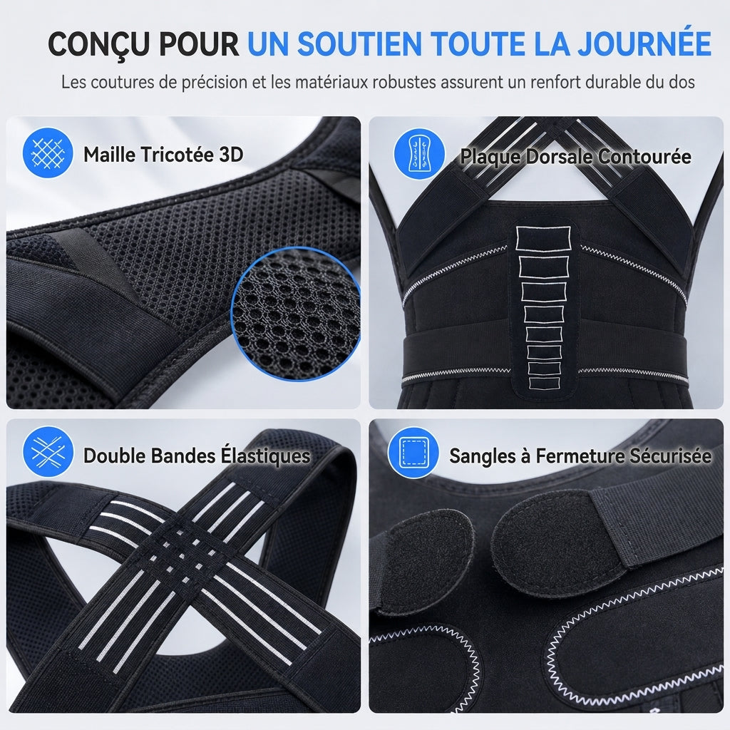 ✨Correcteur de Posture Dorsale Ajustable pour Adultes🧍