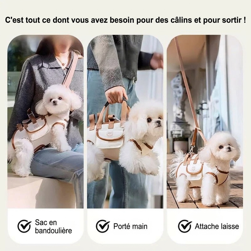 🐾 -50% ! 🎒 Sac de transport portable pour animaux – Design bandoulière et sac à dos respirant ✨