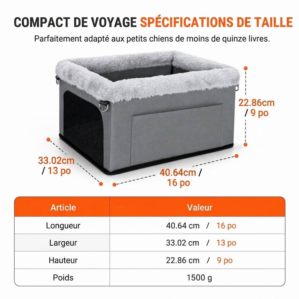 🐶 RÉDUCTION LIMITÉE DE 50% ! 🚗 Siège rehausseur robuste pour chien en voiture – Cadre en métal rigide, tissu Oxford imperméable et protection de siège 🛡️