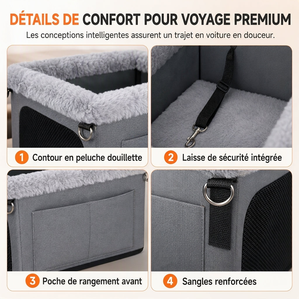 🐶 RÉDUCTION LIMITÉE DE 50% ! 🚗 Siège rehausseur robuste pour chien en voiture – Cadre en métal rigide, tissu Oxford imperméable et protection de siège 🛡️