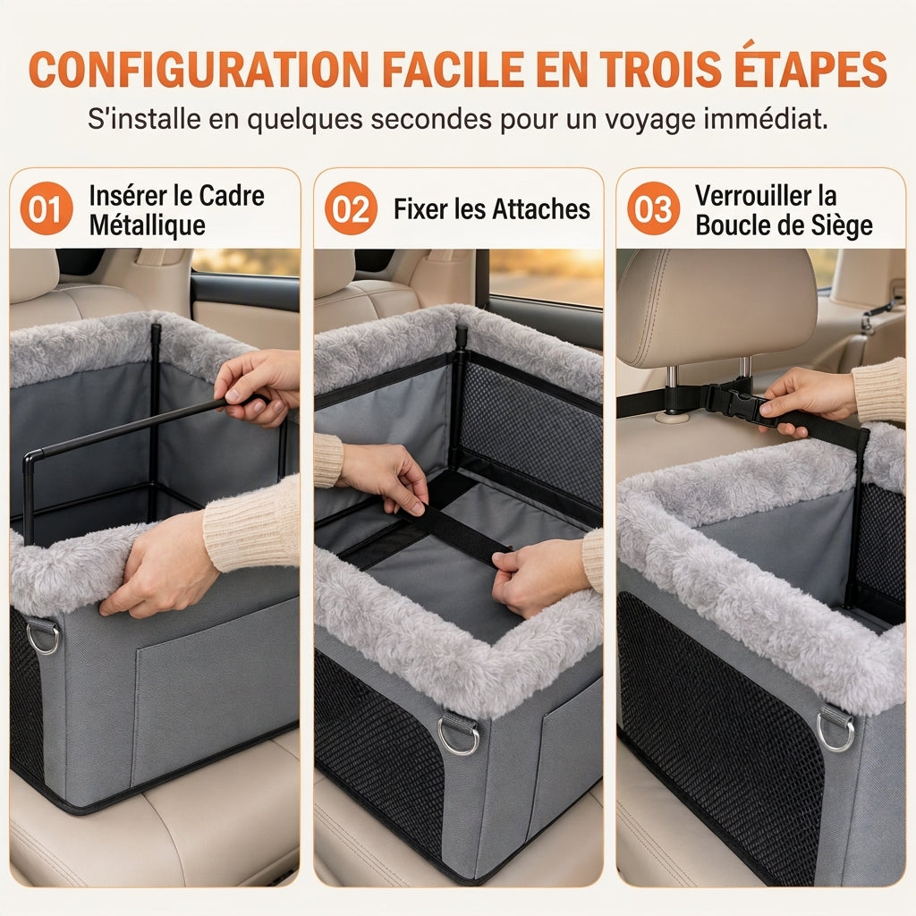 🐶 RÉDUCTION LIMITÉE DE 50% ! 🚗 Siège rehausseur robuste pour chien en voiture – Cadre en métal rigide, tissu Oxford imperméable et protection de siège 🛡️