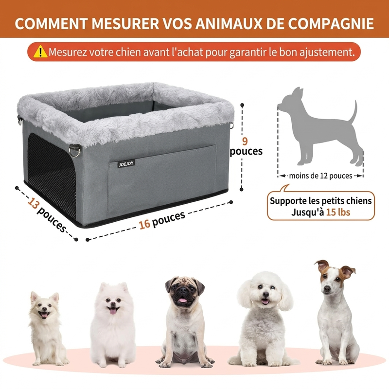 🐶 RÉDUCTION LIMITÉE DE 50% ! 🚗 Siège rehausseur robuste pour chien en voiture – Cadre en métal rigide, tissu Oxford imperméable et protection de siège 🛡️