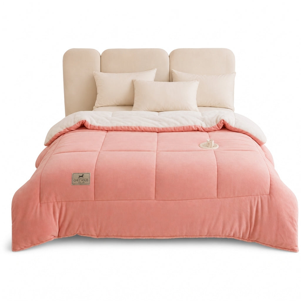 ❄️ Couverture d'hiver en velours double face flocon de neige : épaisse, chaude, grid cousue, 3 tailles