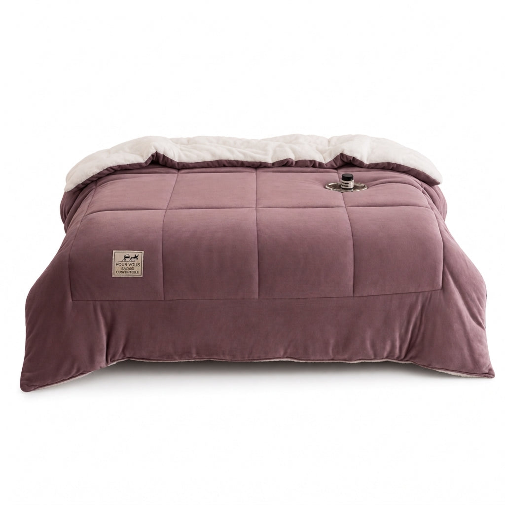 ❄️ Couverture d'hiver en velours double face flocon de neige : épaisse, chaude, grid cousue, 3 tailles