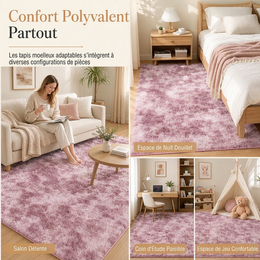 ⏳🔥 -50% OFFRE LIMITÉE ! ⏰ Tapis en velours doux et moelleux : pelucheux, sans perte de poils, confort nuageux, pour salon et chambre à coucher 🧸