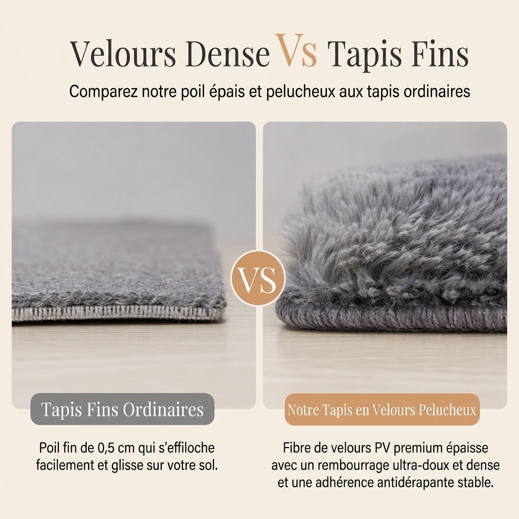⏳🔥 -50% OFFRE LIMITÉE ! ⏰ Tapis en velours doux et moelleux : pelucheux, sans perte de poils, confort nuageux, pour salon et chambre à coucher 🧸