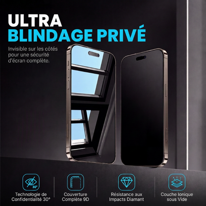 🛡️50% de réduction maintenant ! Protecteur d'écran de confidentialité pour iPhone, verre trempé 9H, anti-espion 30°, couverture complète 9D, suppression automatique de la poussière, installation sans bulles