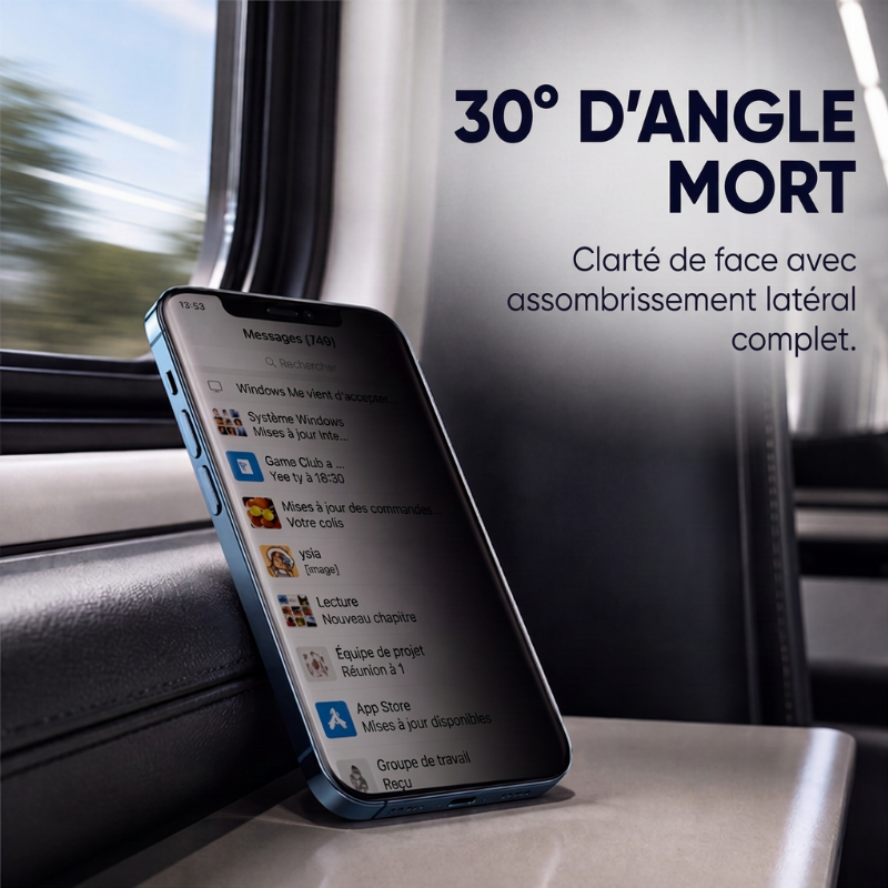 🛡️50% de réduction maintenant ! Protecteur d'écran de confidentialité pour iPhone, verre trempé 9H, anti-espion 30°, couverture complète 9D, suppression automatique de la poussière, installation sans bulles