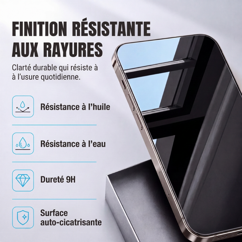 🛡️50% de réduction maintenant ! Protecteur d'écran de confidentialité pour iPhone, verre trempé 9H, anti-espion 30°, couverture complète 9D, suppression automatique de la poussière, installation sans bulles